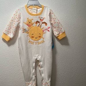 Disney Baby Winnie The Pooh Button Back Fleece Onesie 9-12m